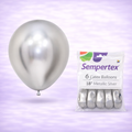 18" Reflex Silver Latex Balloons 6ct