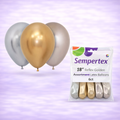 18" Reflex Golden Assortment Latex Balloons 6ct