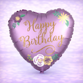 Happy Birthday Satin Flowers 18"