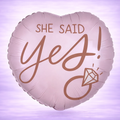 Blush Wedding Mylar Balloon 17"