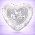 Just Married Silver Heart