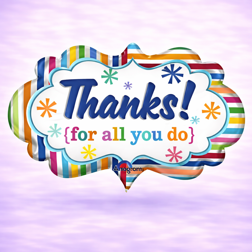 27" Striped Thanks Marquee