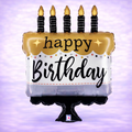 Satin Metallic Birthday Cake Mylar Balloon 28"