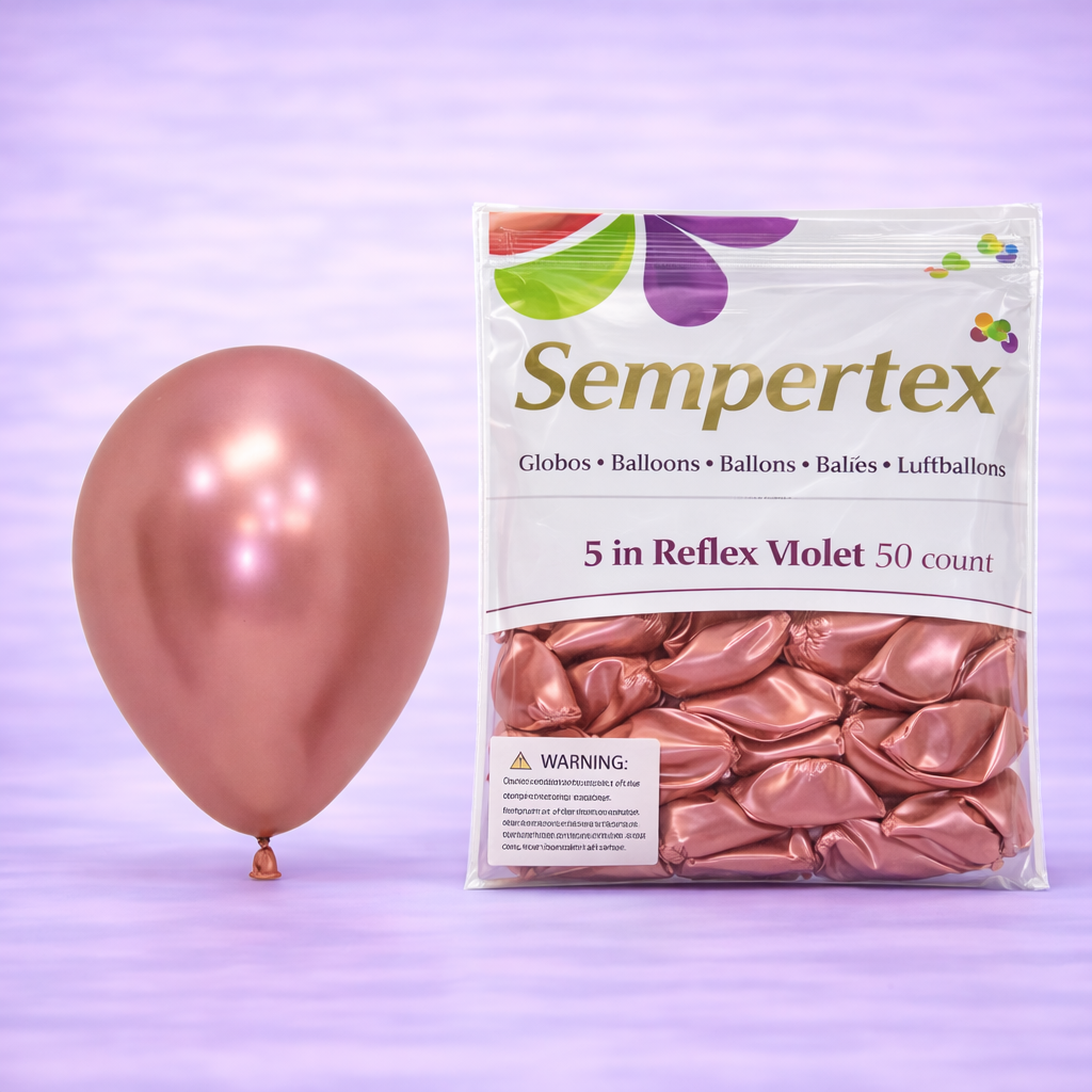 5" Reflex Rose Gold Latex Balloons 50ct