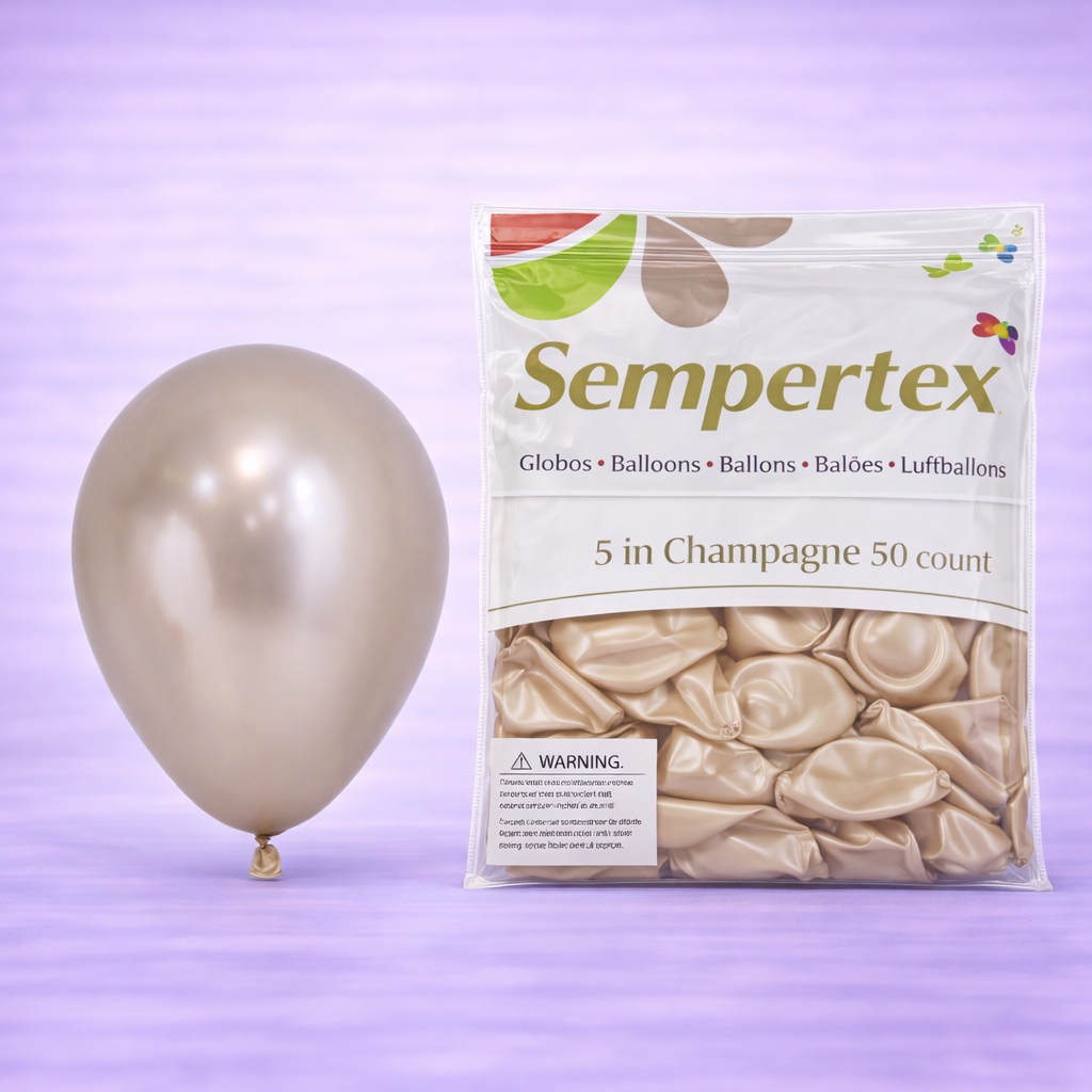 5" Reflex Champagne Latex Balloons 50ct