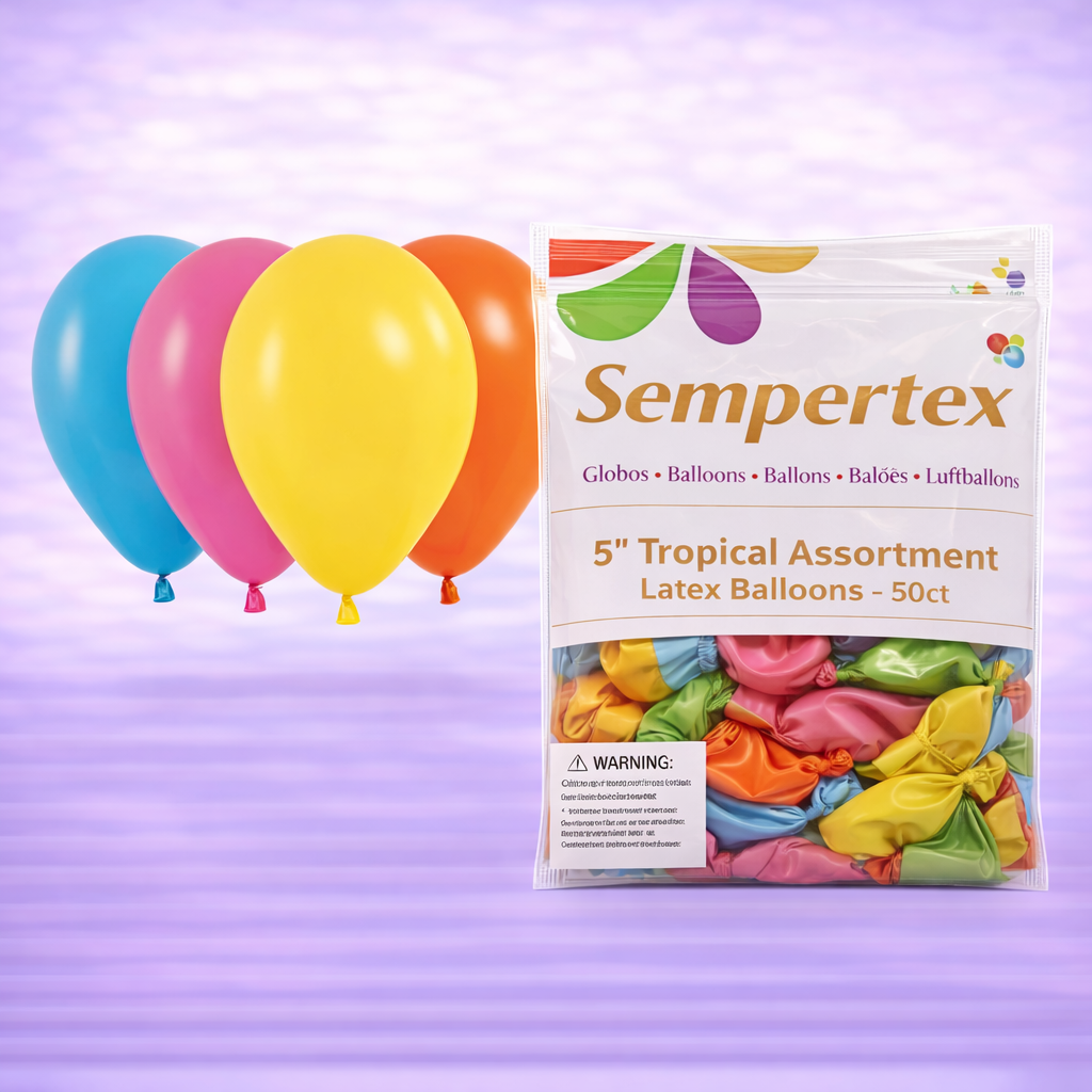 5" Tropical Assortment Latex Balloons 50ct