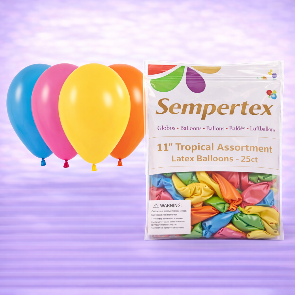 11" Tropical Assortment Latex Balloons 25ct