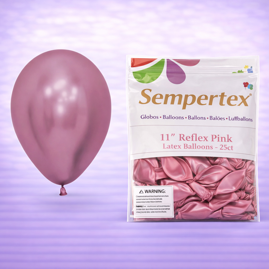 11" Reflex Pink Latex Balloons 25ct