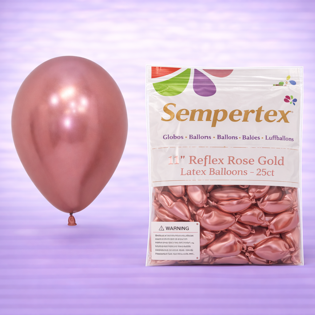 11" Reflex Rose Gold Latex Balloons 25ct