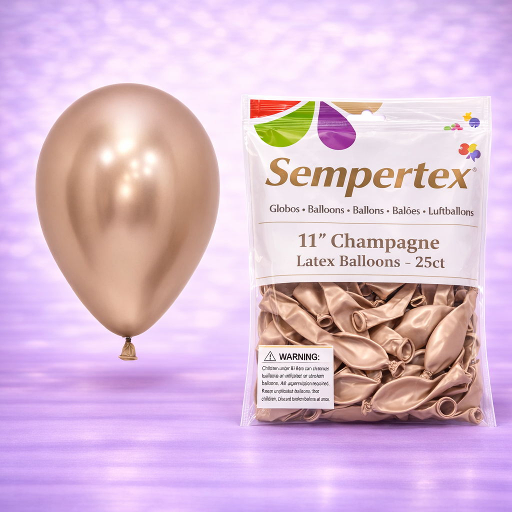 11" Reflex Champagne Latex Balloons 25ct