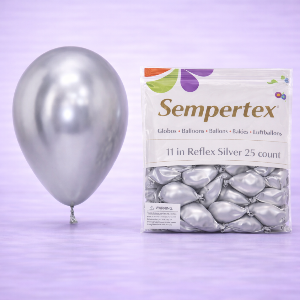 11" Reflex Silver Latex Balloons 25ct