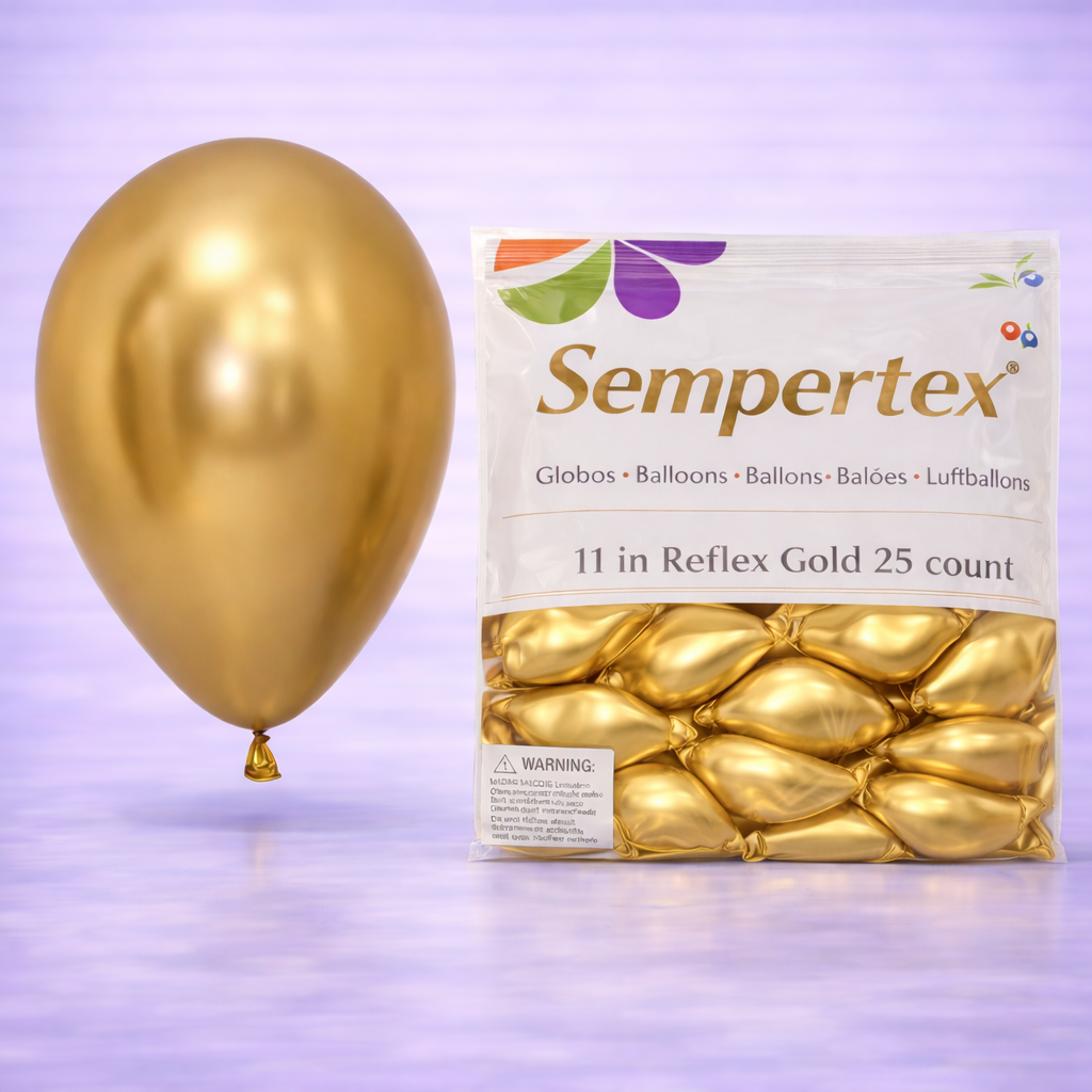 11" Reflex Gold Latex Balloons 25ct