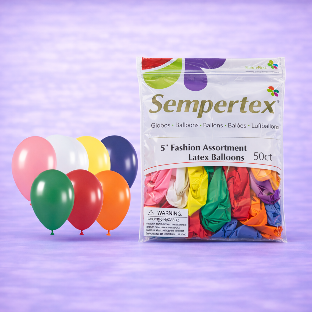 5" Fashion Assortment Latex Balloons 50ct