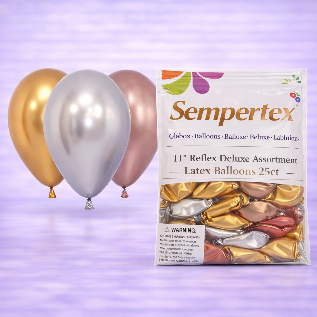 11" Reflex Deluxe Assortment Latex Balloons 25ct