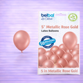 5" Belbal Metallic Rose Gold Latex Balloons 50ct