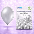 12" Belbal Metallic Silver Latex Balloons 50ct