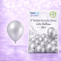 5" Belbal Metallic Silver Latex Balloons 50ct