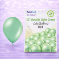 12" Belbal Metallic Light Green Latex Balloons 50ct