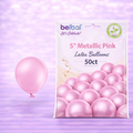 5" Belbal Metallic Pink Latex Balloons 50ct