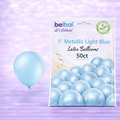 5" Belbal Metallic Light Blue Latex Balloons 50ct