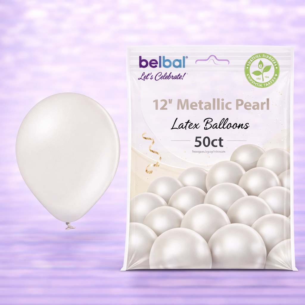 12" Belbal Metallic Pearl Latex Balloons 50ct