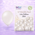 12" Belbal Metallic Pearl Latex Balloons 50ct