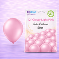 12" Belbal Glossy Light Pink Latex Balloons 50ct