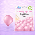 5" Belbal Glossy Light Pink Latex Balloons 50ct