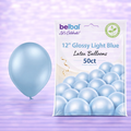 12" Belbal Glossy Light Blue Latex Balloons 50ct