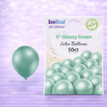 5" Belbal Glossy Green Latex Balloons 50ct