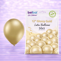 12" Belbal Glossy Gold Latex Balloons 50ct