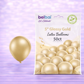 5" Belbal Glossy Gold Latex Balloons 50ct
