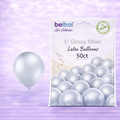 5" Belbal Glossy Silver Latex Balloons 50ct
