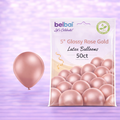5" Belbal Glossy Rose Gold Latex Balloons 50ct