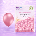 12" Belbal Glossy Pink Latex Balloons 50ct