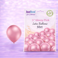 5" Belbal Glossy Pink Latex Balloons 50ct