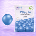 5" Belbal Glossy Blue Latex Balloons 100ct