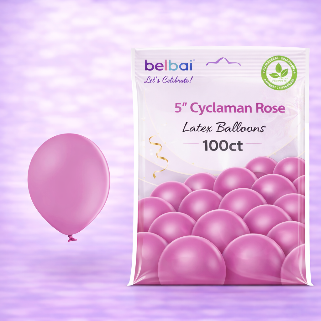 5" Belbal Cyclamen Rose Latex Balloons 100ct