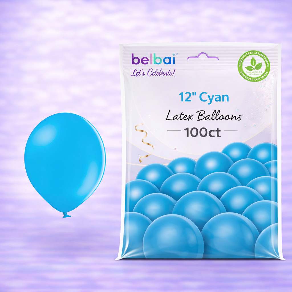12" Belbal Cyan Latex Balloons 100ct