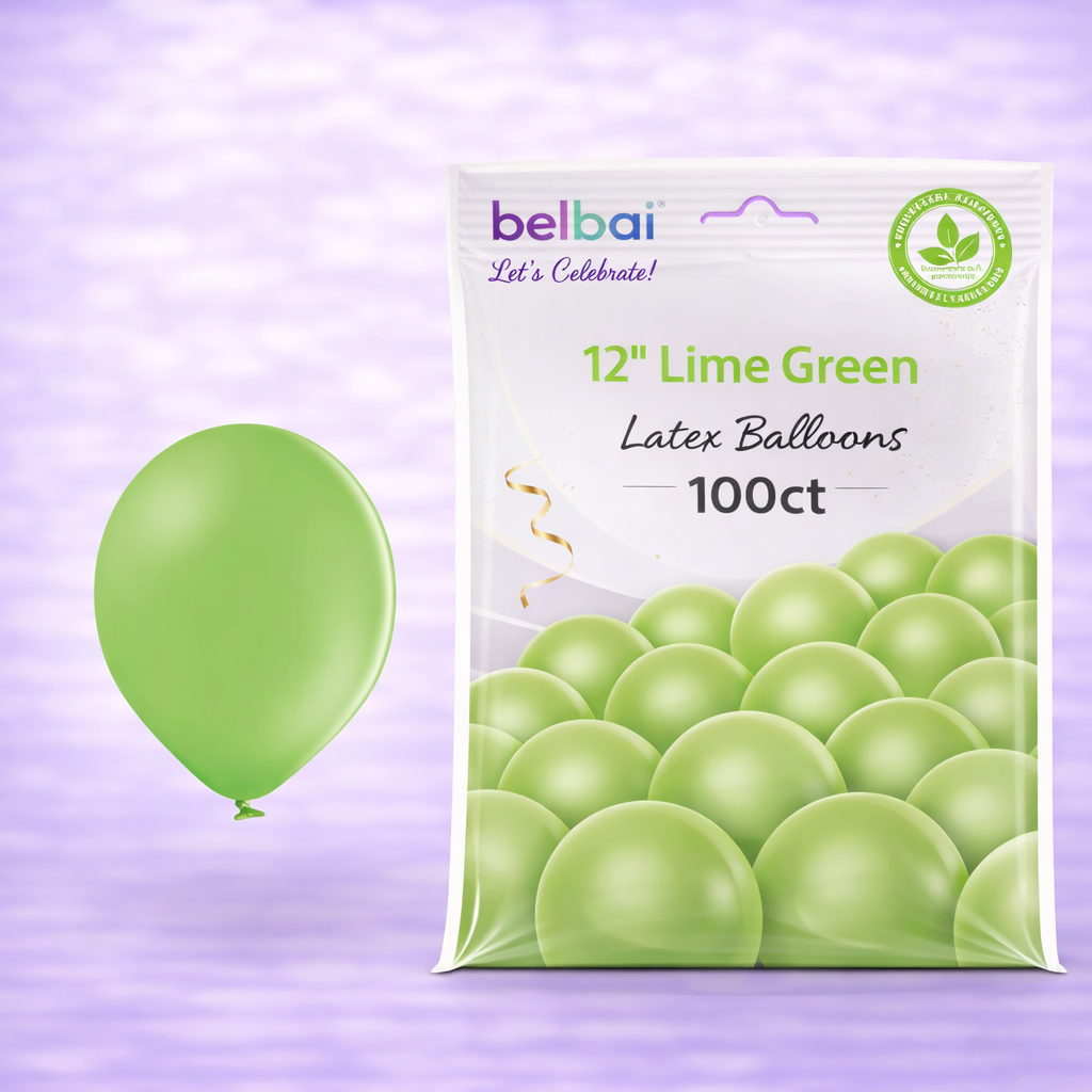 12" Belbal Lime Green Latex Balloons 100ct