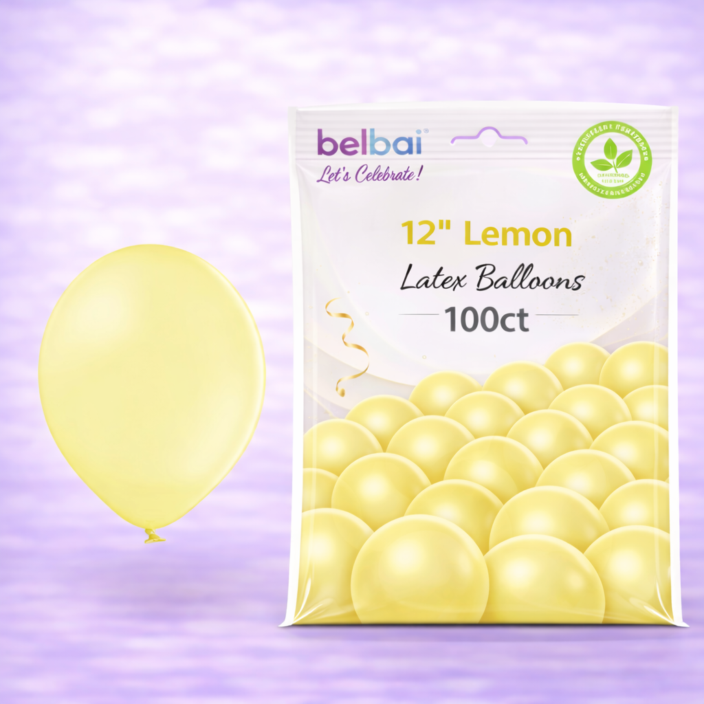 12" Belbal Lemon Latex Balloons 100ct