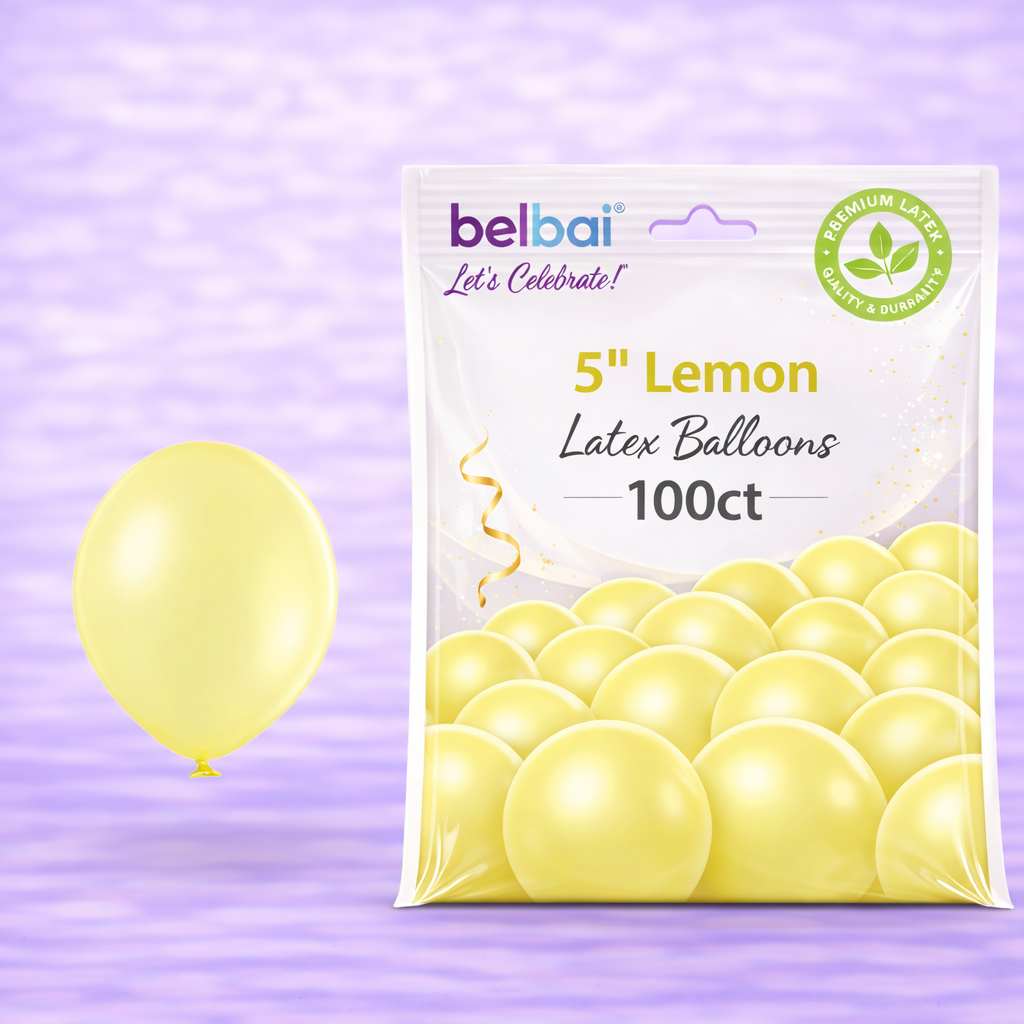 5" Belbal Lemon Latex Balloons 100ct