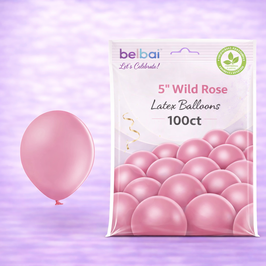 5" Belbal Wild Rose Latex Balloons 100ct