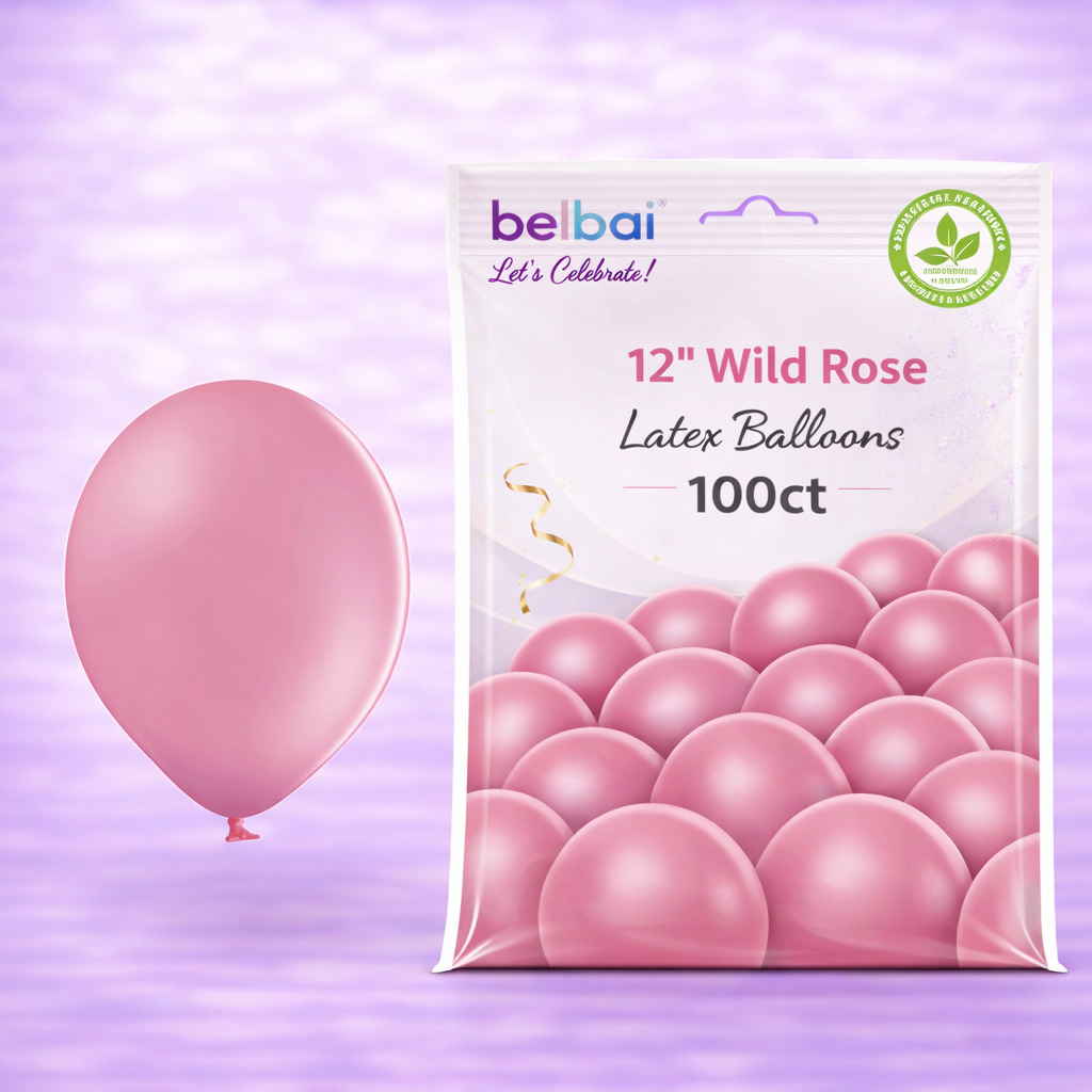 12" Belbal Wild Rose Latex Balloons 100ct