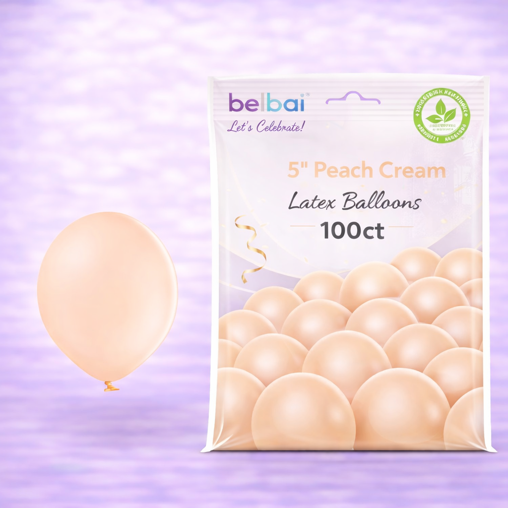 12" Belbal Peach Cream Latex Balloons 100ct