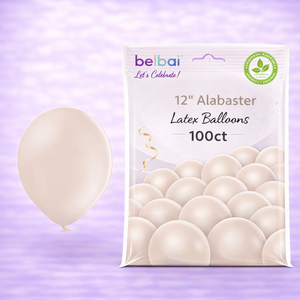12" Belbal Alabaster Latex Balloons 100ct