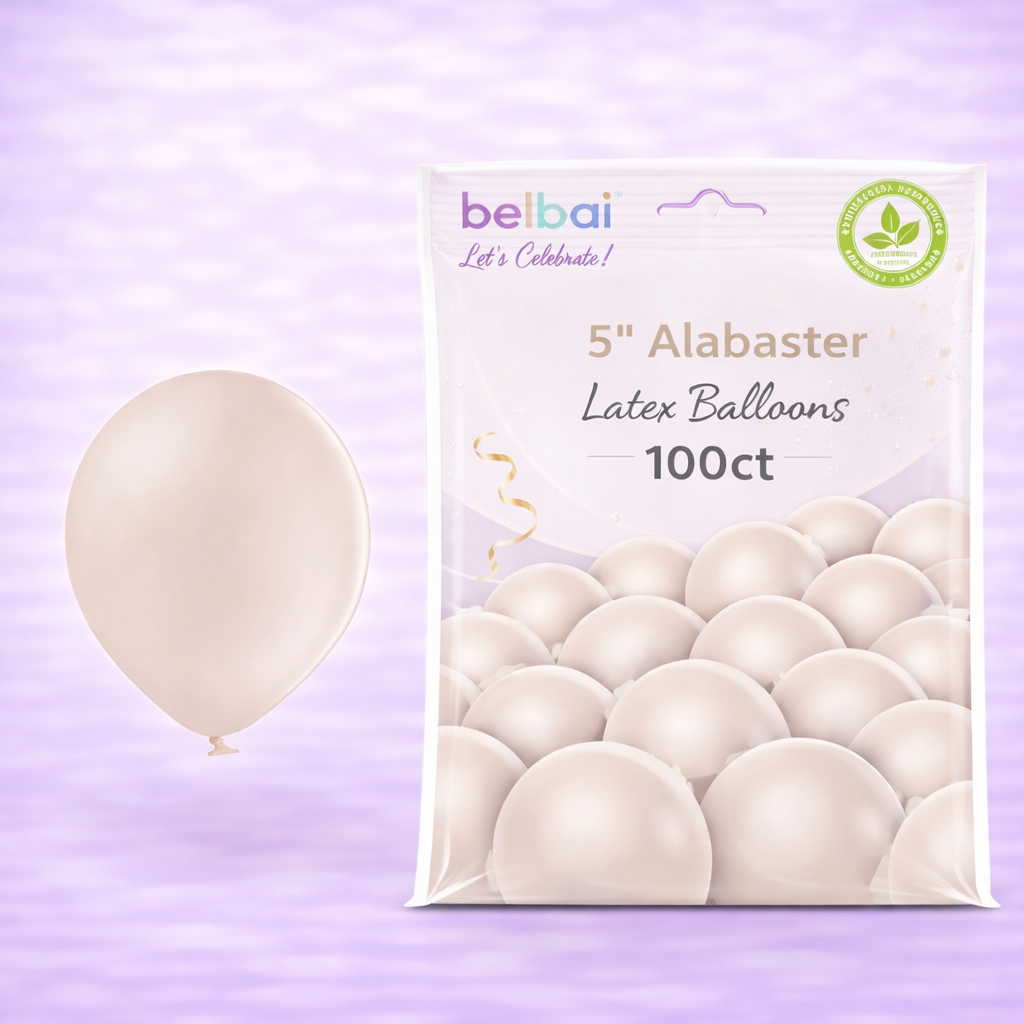 5" Belbal Alabaster Latex Balloons 100ct