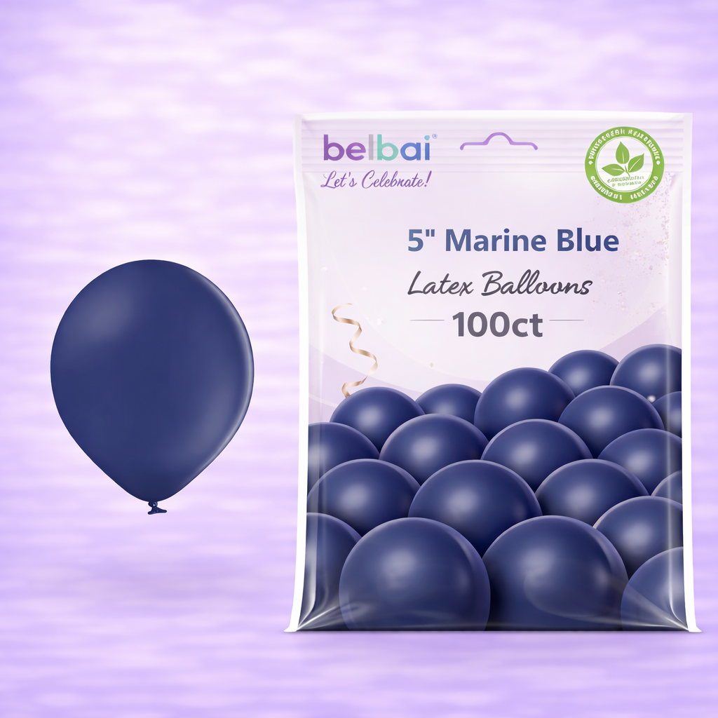 12" Belbal Marine Blue Latex Balloons 100ct