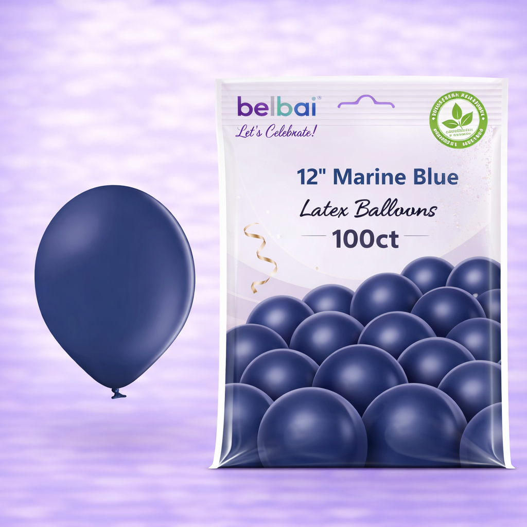 5" Belbal Marine Blue Latex Balloons 100ct