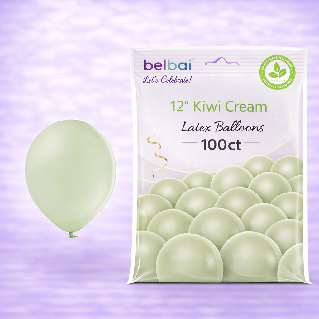 12" Belbal Kiwi Cream Latex Balloons 100ct